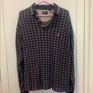 Vintage Fairway Sport Men’s Golf Checkered Collard Pullover Shirt